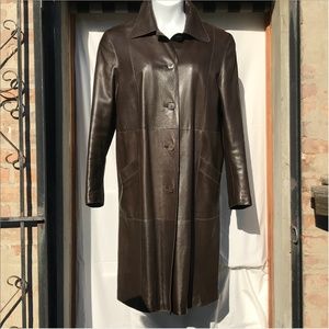 PRIDE Italian brown gloss leather  coat